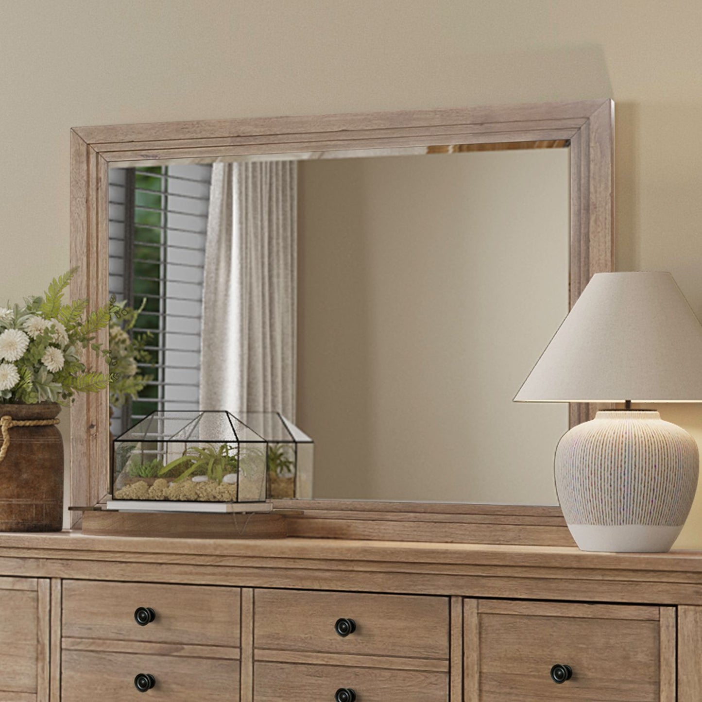 Haven Hills - Landscape Mirror - Camel Beige - Hornell Furniture Outlet