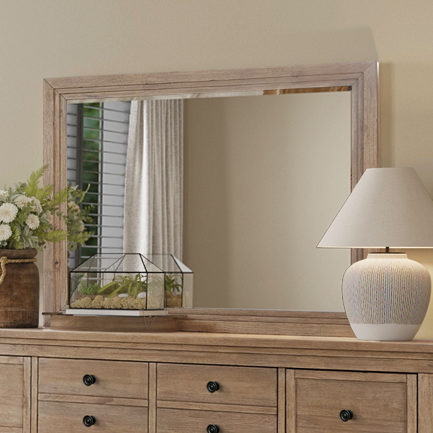 Haven Hills - Landscape Mirror - Camel Beige - Hornell Furniture Outlet