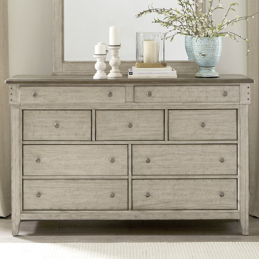 Ivy Hollow - 9 Drawer Dresser - White - Hornell Furniture Outlet