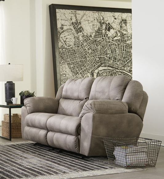 Flynn - Power Lay Flat Rocking Loveseat With Power Adjustable Headrest & Lumbar And Dual Heat & Massage - Fig - Hornell Furniture Outlet