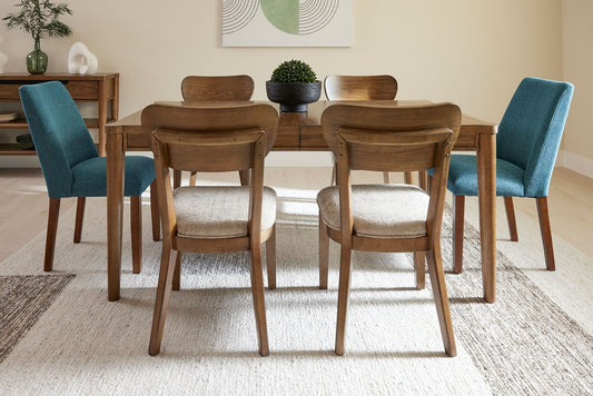 Lyncott - Blue / Brown - Dining Uph Side Chair (Set of 2) - Hornell Furniture Outlet