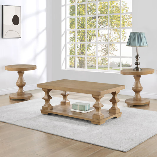 Dory - 3 Piece Round End Table Set - Sand - Hornell Furniture Outlet