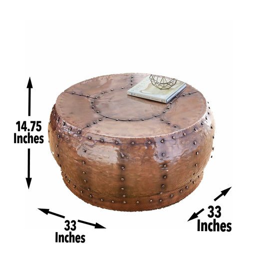 Cooper - Round Cocktail Table - Light Brown - Hornell Furniture Outlet