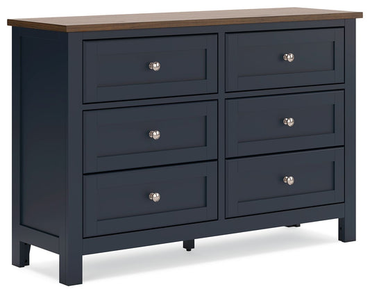 Landocken - Brown / Blue - Dresser - Hornell Furniture Outlet