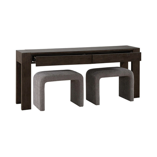 Cascade Falls - 3 Piece Set - Satin Espresso / Gray - Hornell Furniture Outlet