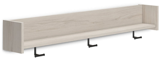 Socalle - Wall Mounted Coat Rack w/Shelf - Light Natural - Hornell Furniture Outlet