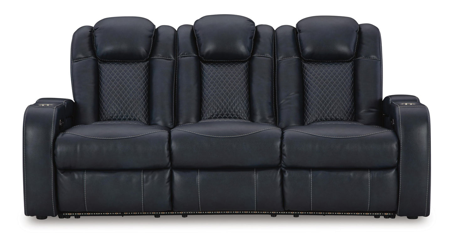 Fyne - dyme - Power Reclining Sofa With Adj Headrest - Hornell Furniture Outlet