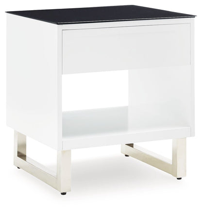 Gardoni - White / Black - Rectangular End Table - Hornell Furniture Outlet