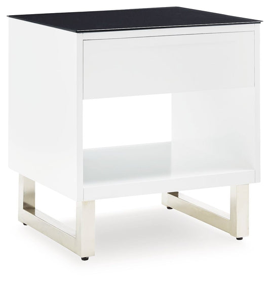 Gardoni - White / Black - Rectangular End Table - Hornell Furniture Outlet
