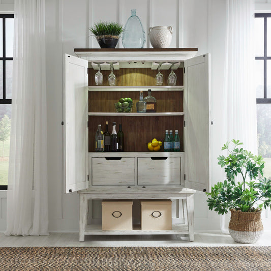 River Place - Bar Cabinet - White - Hornell Furniture Outlet
