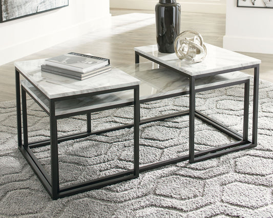Donnesta - Occasional Table Set (Set of 3) - Gray / Black - Hornell Furniture Outlet