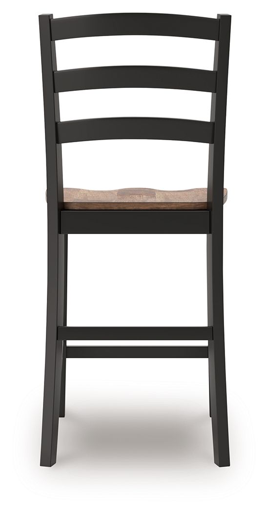 Wildenauer - Brown / Black - Barstool (Set of 2) - Hornell Furniture Outlet