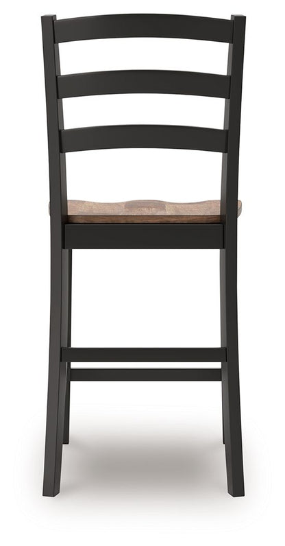Wildenauer - Brown / Black - Barstool (Set of 2) - Hornell Furniture Outlet