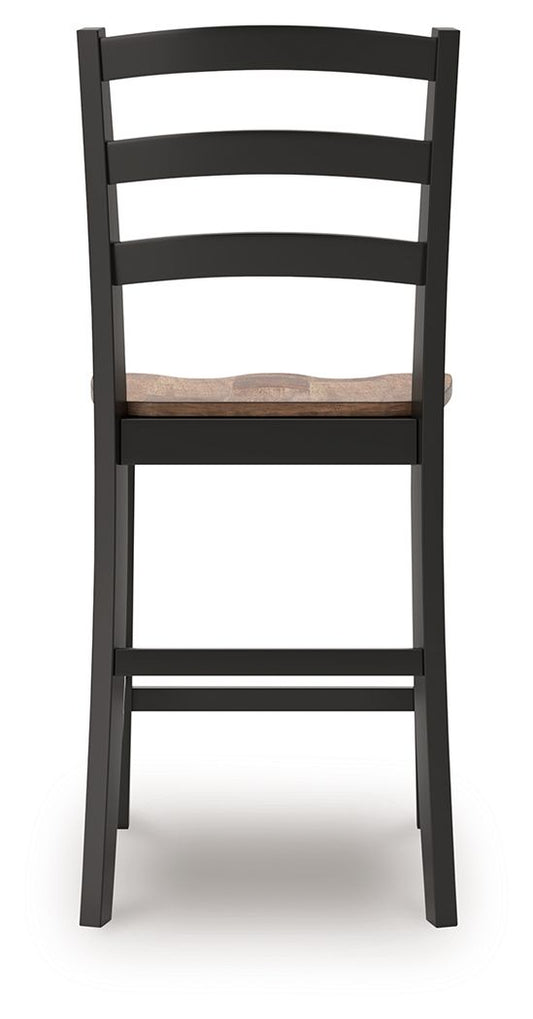 Wildenauer - Brown / Black - Barstool (Set of 2) - Hornell Furniture Outlet