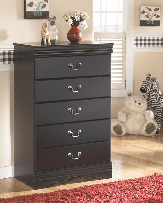 Huey Vineyard - Black - Five Drawer Chest - Hornell Furniture Outlet