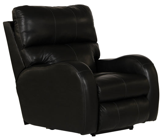 Angelo - Leather Power Recliner - Black - Hornell Furniture Outlet