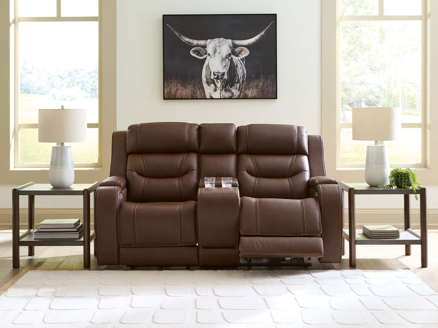 Knightington - Power Reclining Loveseat With Audio Seating - Hornell Furniture Outlet