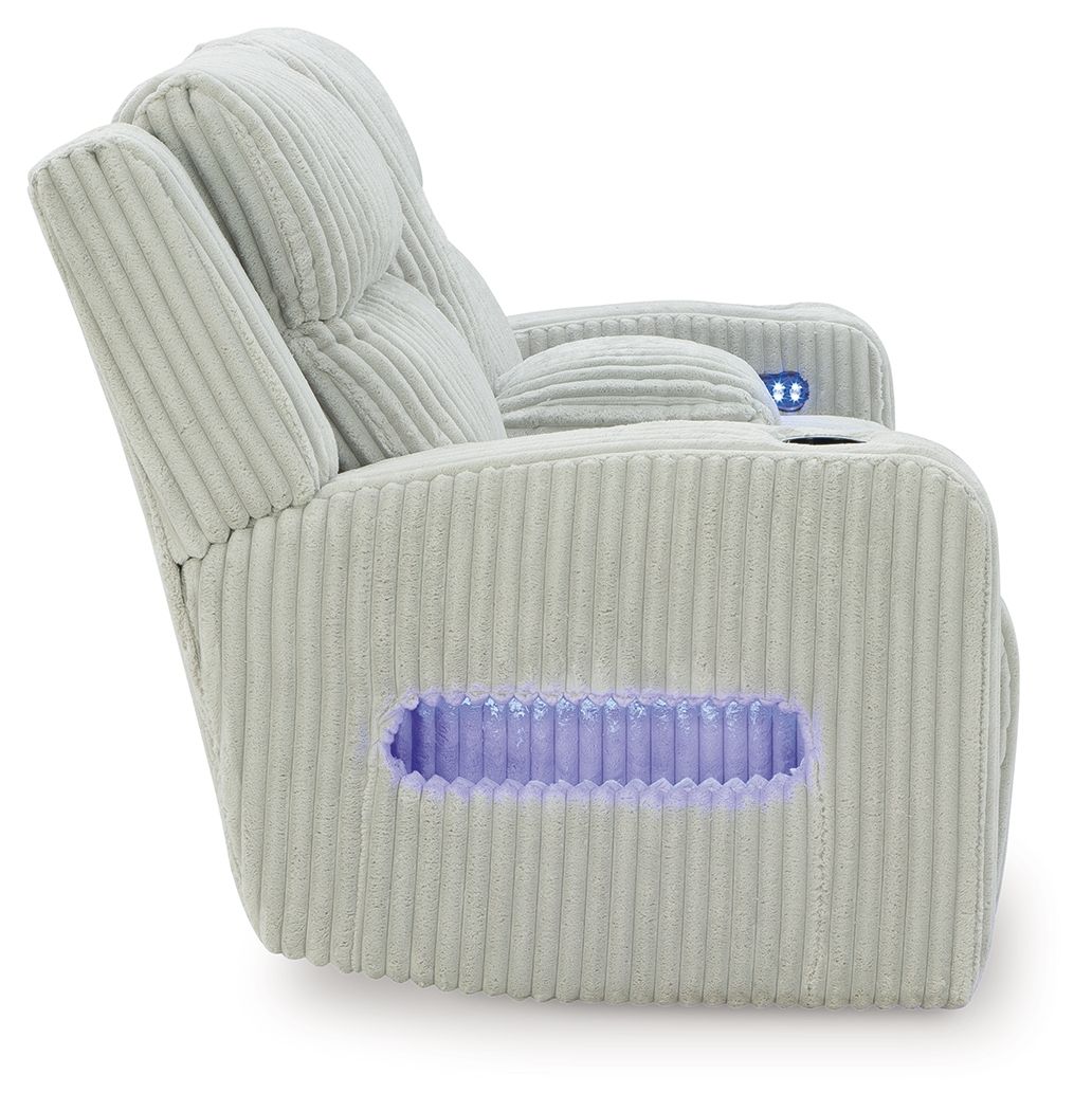 Forest Lake - Power Reclining Loveseat With Console / Adj Headrest - Hornell Furniture Outlet