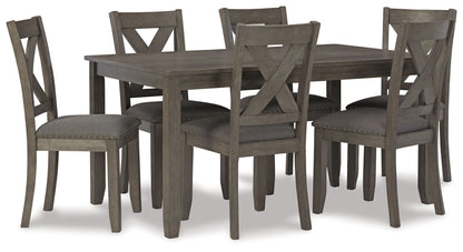 Caitbrook - RECT DRM Table Set (Set of 7) - Gray - Hornell Furniture Outlet