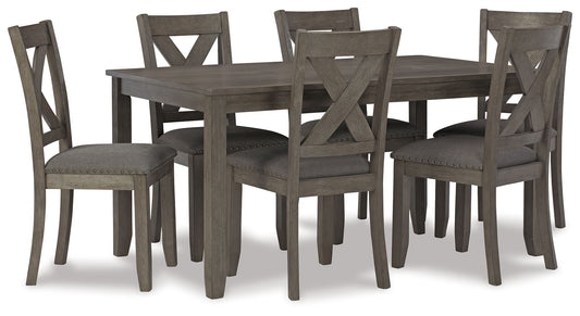 Caitbrook - RECT DRM Table Set (Set of 7) - Gray - Hornell Furniture Outlet