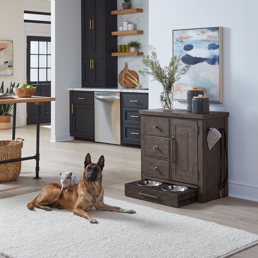 Allyson Park - Pet Feeder - Charcoal - Hornell Furniture Outlet