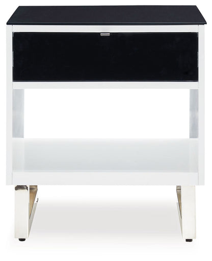 Gardoni - White / Black - Rectangular End Table - Hornell Furniture Outlet