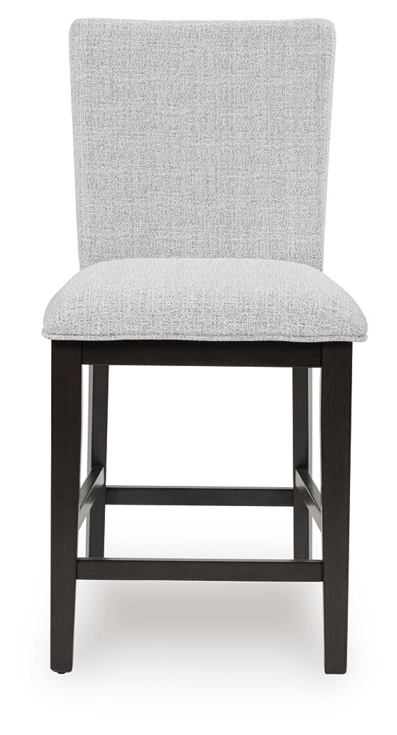 Neymorton - Dark Grayish Brown - 5 Pc. - Rectangular Dining Room Counter Table, 4 Barstools - Hornell Furniture Outlet