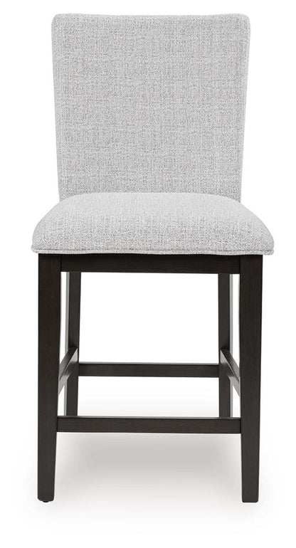 Neymorton - Dark Grayish Brown - 5 Pc. - Rectangular Dining Room Counter Table, 4 Barstools - Hornell Furniture Outlet
