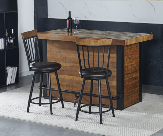 Tyler - 3 Piece Dining Set (Bar Table And Chairs) - Light Brown - Hornell Furniture Outlet