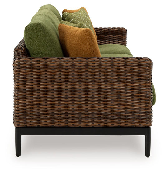 Horizon Hall - Brown / Green - Sofa With Cushion - Hornell Furniture Outlet