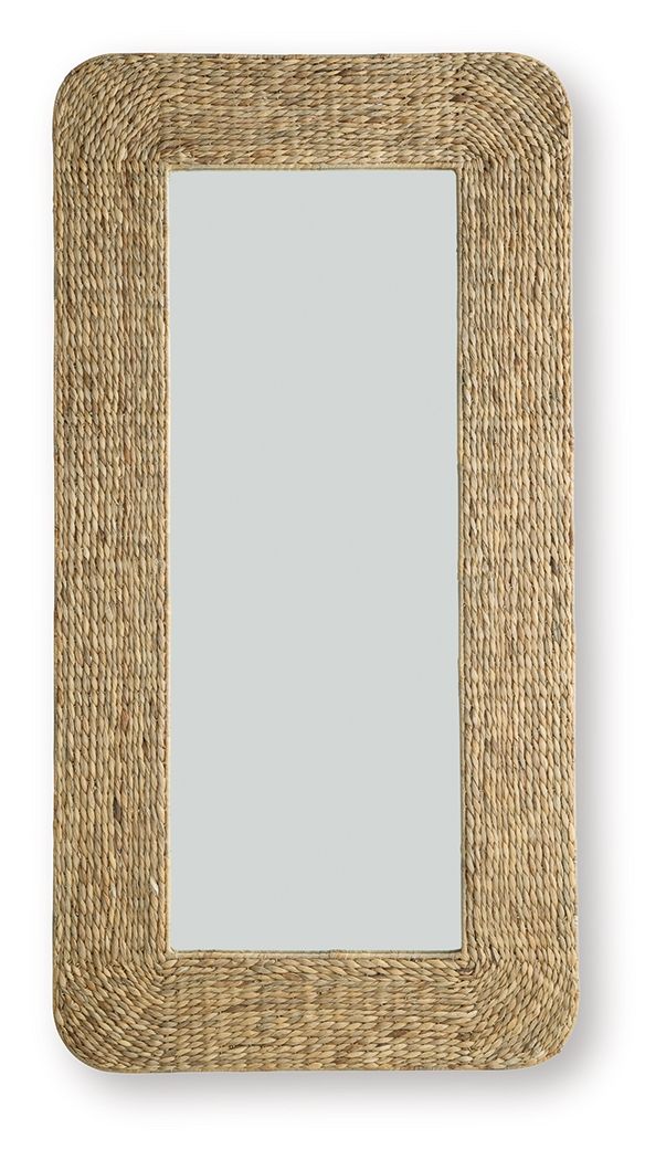 Norigan - Natural - Floor Mirror - Hornell Furniture Outlet