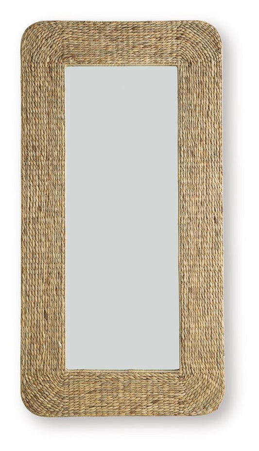 Norigan - Natural - Floor Mirror - Hornell Furniture Outlet