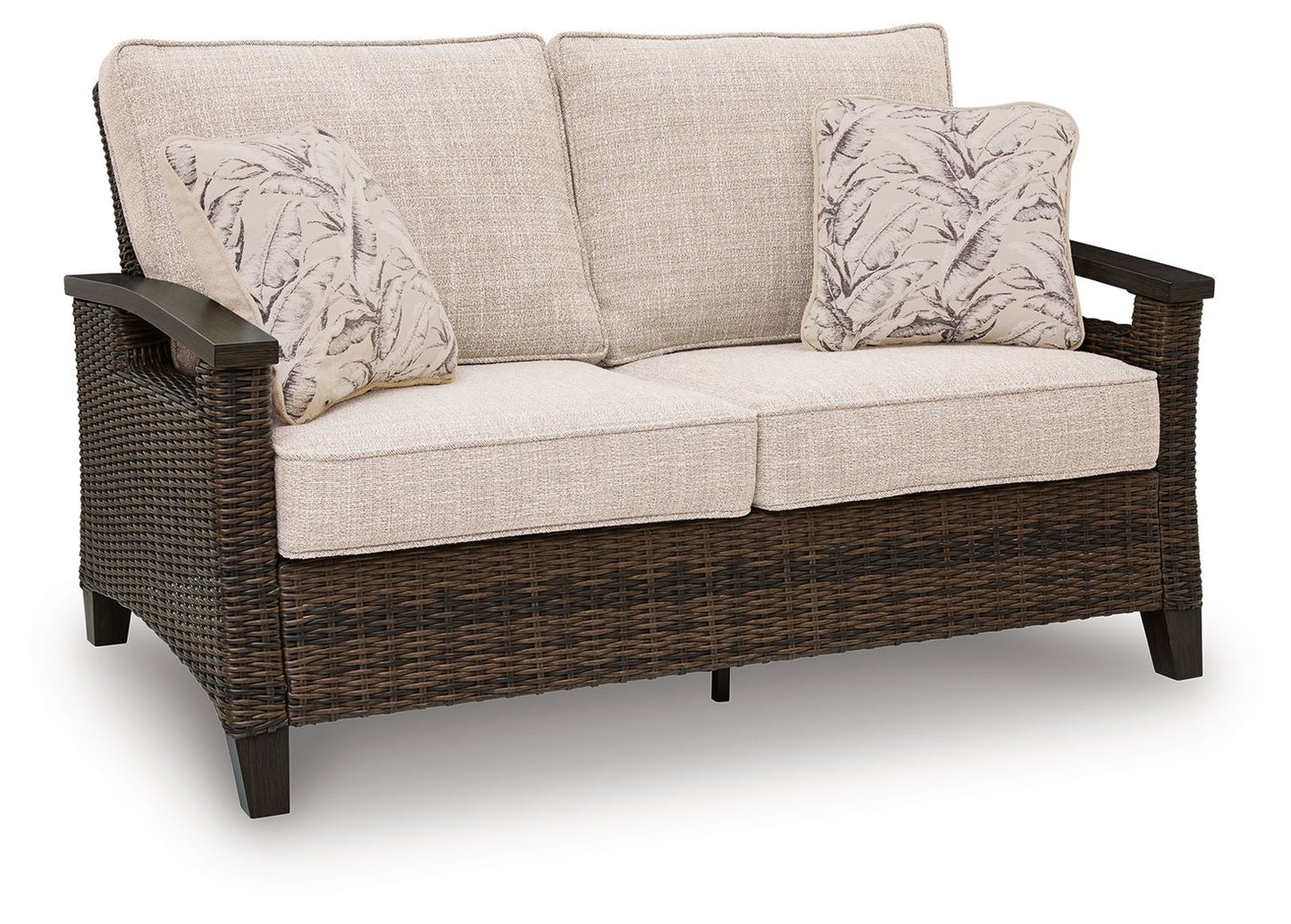 Monterey Point - Loveseat With Cushion - Dark Brown - Hornell Furniture Outlet