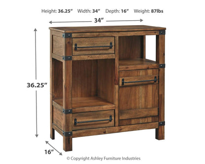 Roybeck - Light Brown / Bronze - Accent Cabinet - Hornell Furniture Outlet