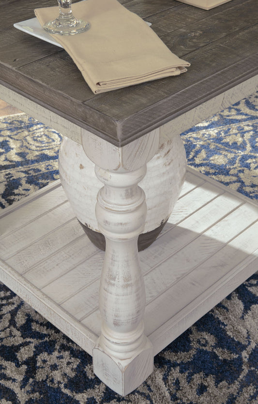 Havalance - Gray / White - Rectangular End Table - Hornell Furniture Outlet