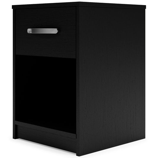 Finch - Black - One Drawer Night Stand - 23" Height - Hornell Furniture Outlet