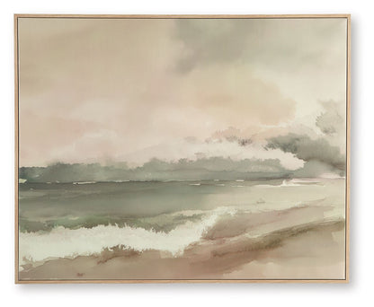 Vallus - Wall Art - Blush / Green / Gray - Hornell Furniture Outlet