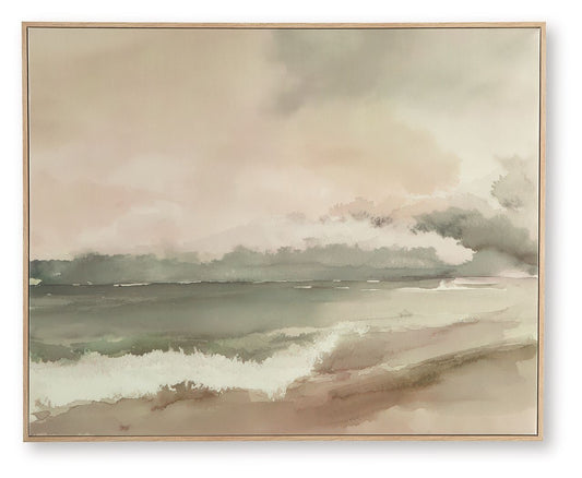 Vallus - Wall Art - Blush / Green / Gray - Hornell Furniture Outlet