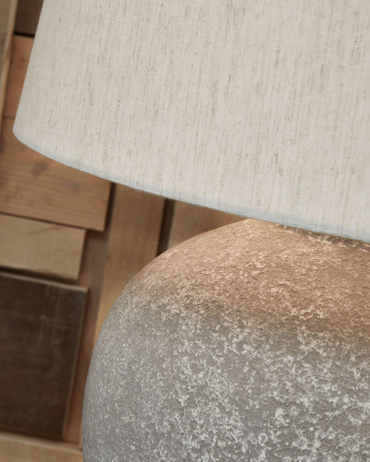Dreward - Distressed Gray - Paper Table Lamp - Hornell Furniture Outlet