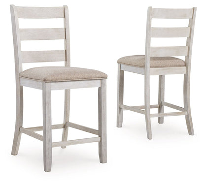 Skempton - White - Upholstered Barstool (Set of 2) - Hornell Furniture Outlet