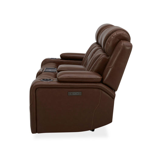 Caswell - Loveseat With Console P2 & ZG - Brown - Hornell Furniture Outlet