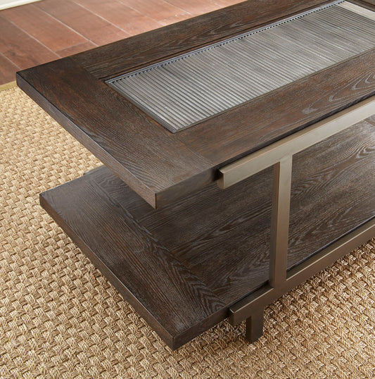 Terrell - Cocktail Table With Caster - Brown - Hornell Furniture Outlet