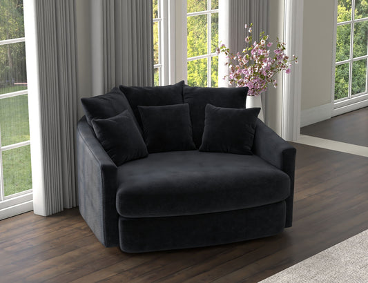 Matty - Round Accent Cuddle Chaise - Hornell Furniture Outlet
