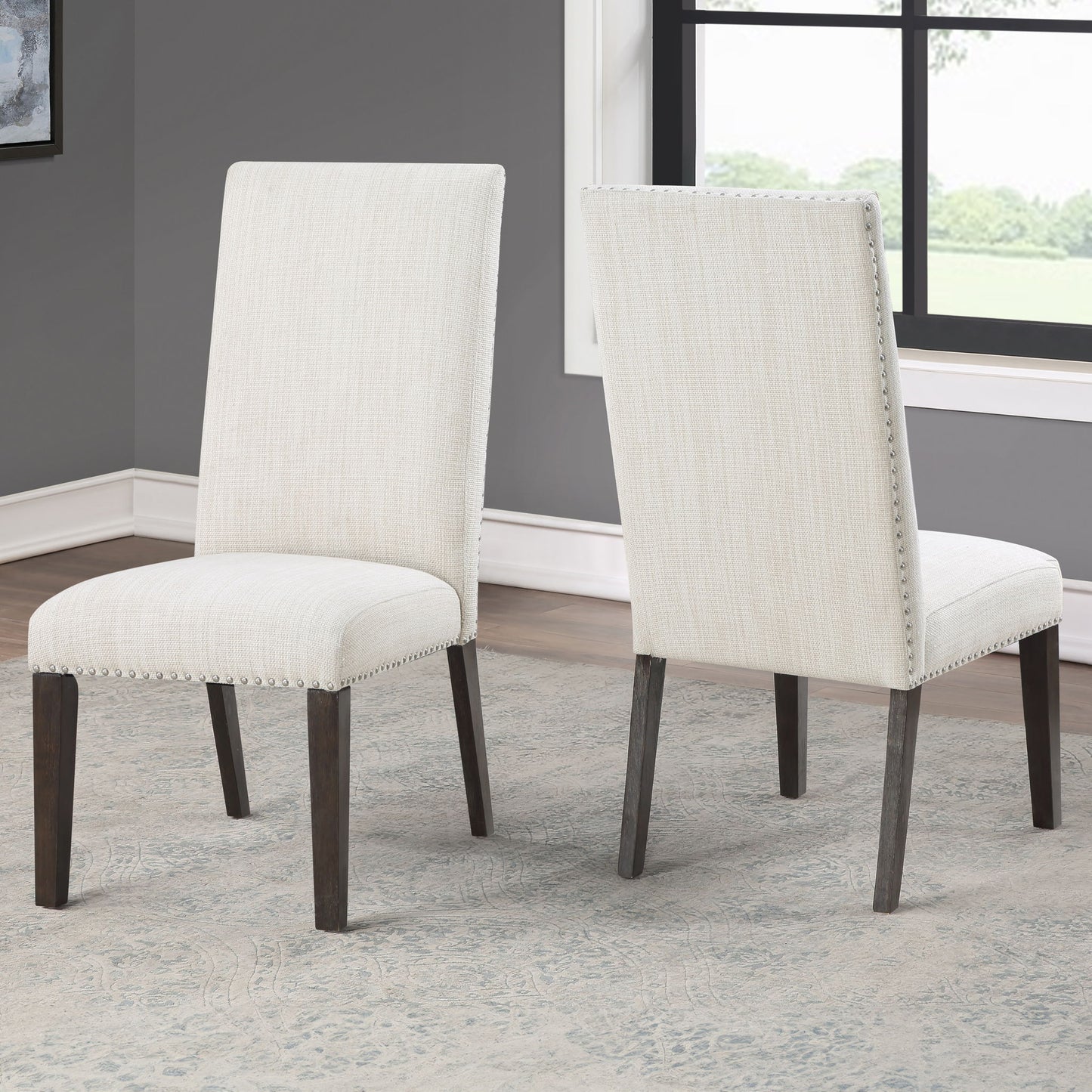 Hutchins - Upholstered Chair (Set of 2) - Dark Brown - Hornell Furniture Outlet