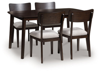 Mallenette - Merlot - Dining Room Table Set (Set of 5) - Hornell Furniture Outlet