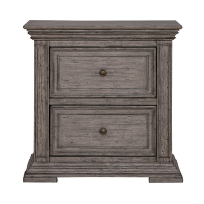 Big Valley - 2 Drawer Night Stand w/ Charging Station - Hornell Furniture Outlet