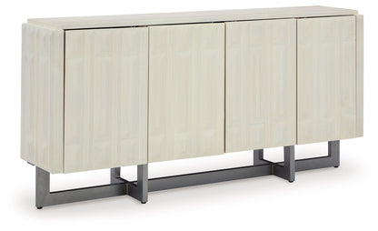 Ornawel - Distressed White - Accent Cabinet - Hornell Furniture Outlet
