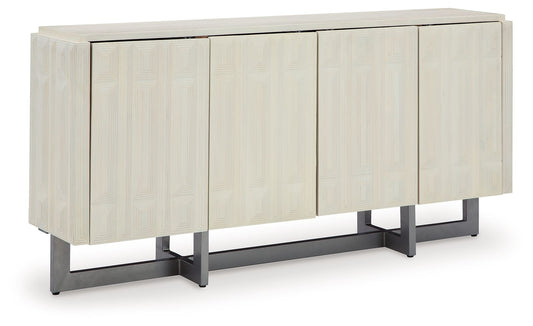 Ornawel - Distressed White - Accent Cabinet - Hornell Furniture Outlet