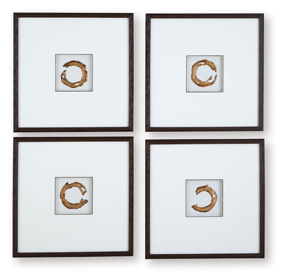 Dallbourne - White / Gold Finish - Wall Art Set (Set of 4) - Hornell Furniture Outlet