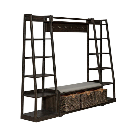 Mill Creek - 3 Piece Wall Unit Set - Dark Brown - Hornell Furniture Outlet